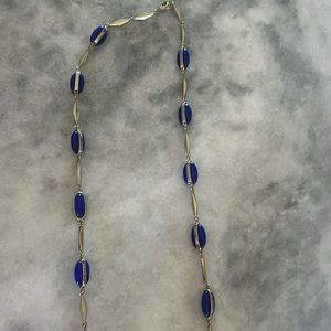 Blue necklace. Long.